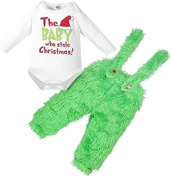 MIEKISA Baby Boys and Girls Christmas Romper Clothing Sets Infant Play Wear