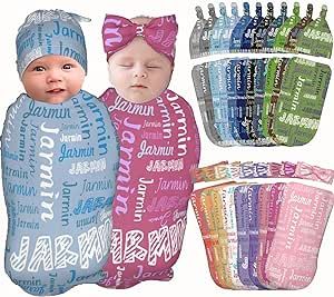 Personalized Infant Swaddles 0-3 Month for Newborn Soft Baby Layette Set Swaddle Blankets Baby for Boy|Girl Baby Wrap Swaddle Personalized Items